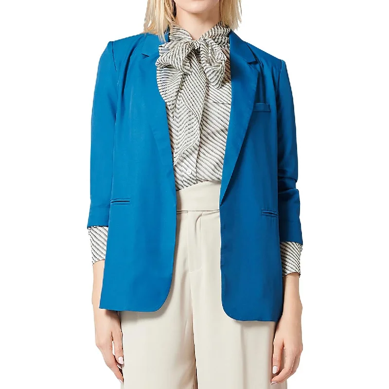 women's lightweight jacket -Gracia Womens Ruched Business Open-Front Blazer