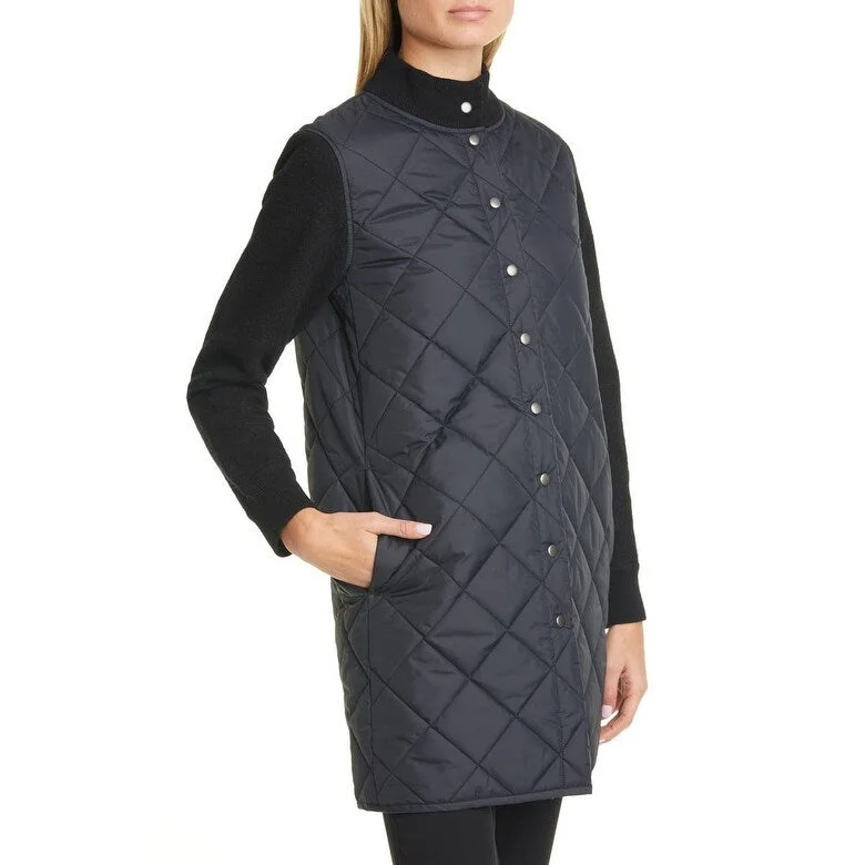 lightweight packable jacket for women -Eileen Fisher Women's Mixed Media Stand Collar Jacket Black Size Xx-Small