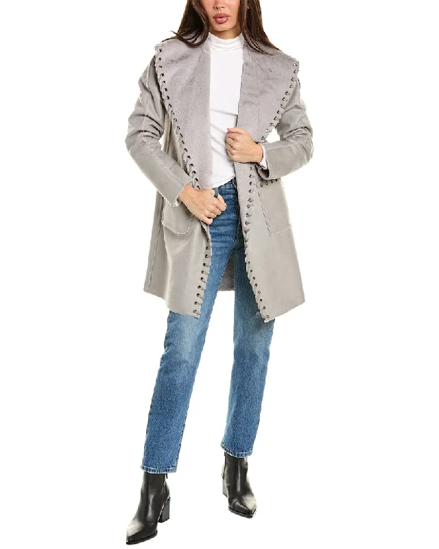 sleek satin bomber jacket for women -Stella + Lorenzo Whipstitch Jacket