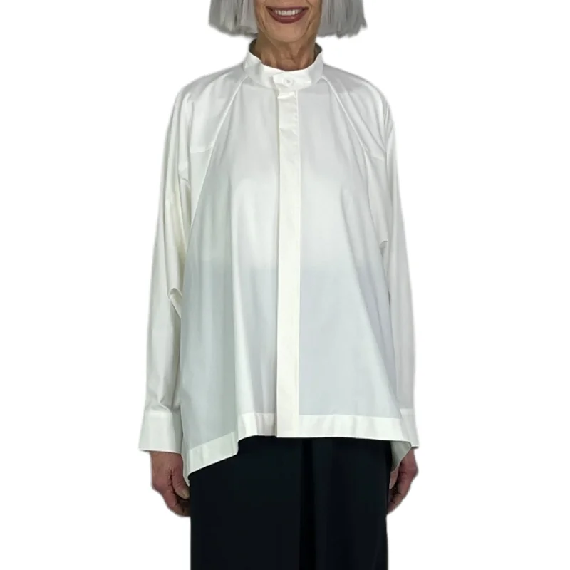 women's draped short sleeve tunic -TRAPEZOID SHIRT