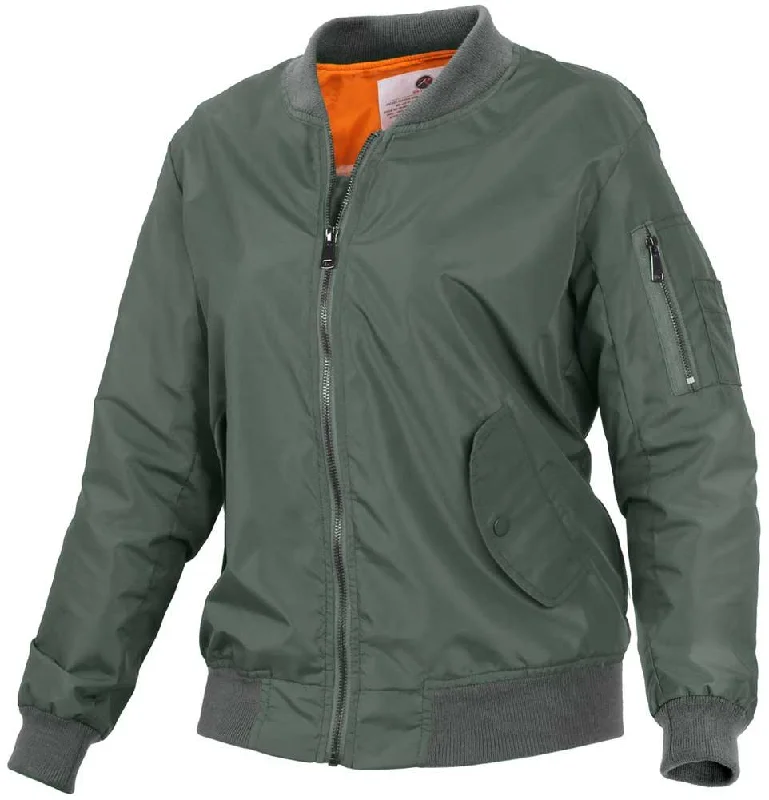 ladies' insulated ski jacket -Rothco Womens MA-1 Lightweight Nylon Flight Jacket