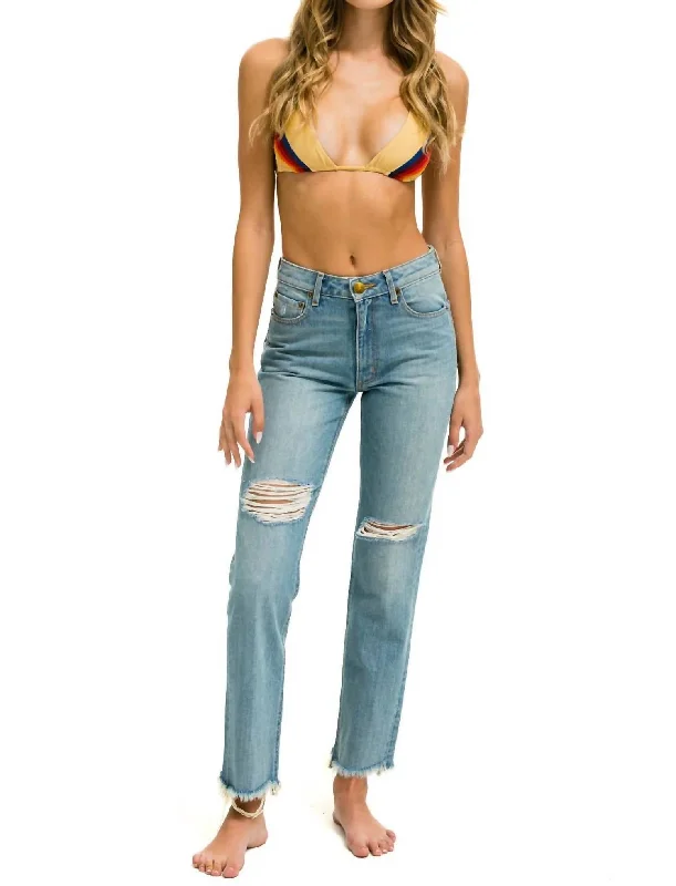 women's double-layer denim jeans -Mid Rise Canyon Jean In Vintage