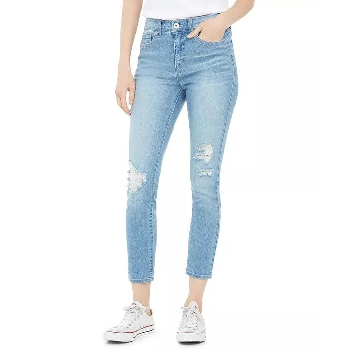 high-rise tapered jeans for women -Style & Co Women's Skinny Ankle Jeans Blue Size 18