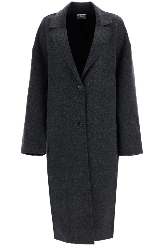 structured blazer jacket for women -Toteme Women's Wool Blend Cocoon Coat With