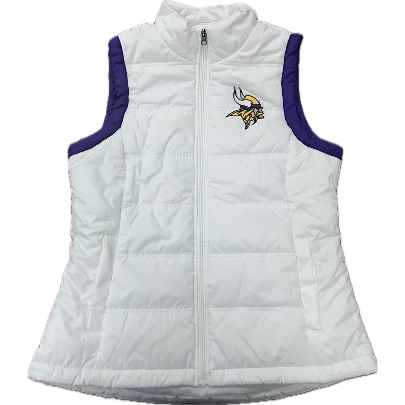 ladies' wool overcoat -Minnesota Vikings Women Puffer Vest XXL