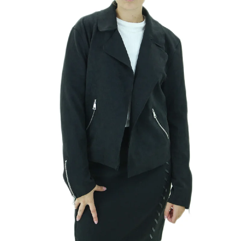 lightweight packable jacket for women -Women's Velvet Plain Blazer,Black