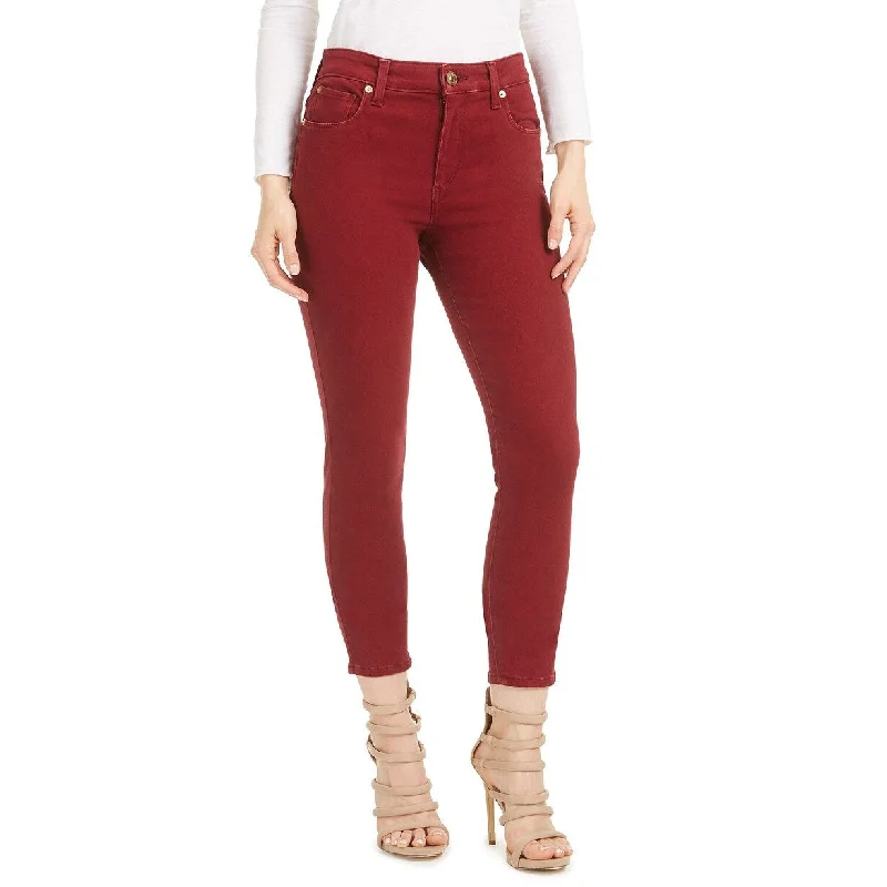 chic cropped ankle jeans for ladies -STS Blue Women's Ellie High-Rise Skinny Jeans Dark Red Size 30