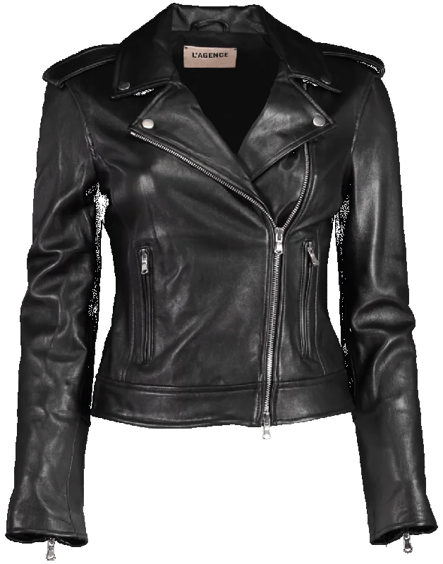 cropped faux leather jacket for women -Perfecto Jacket