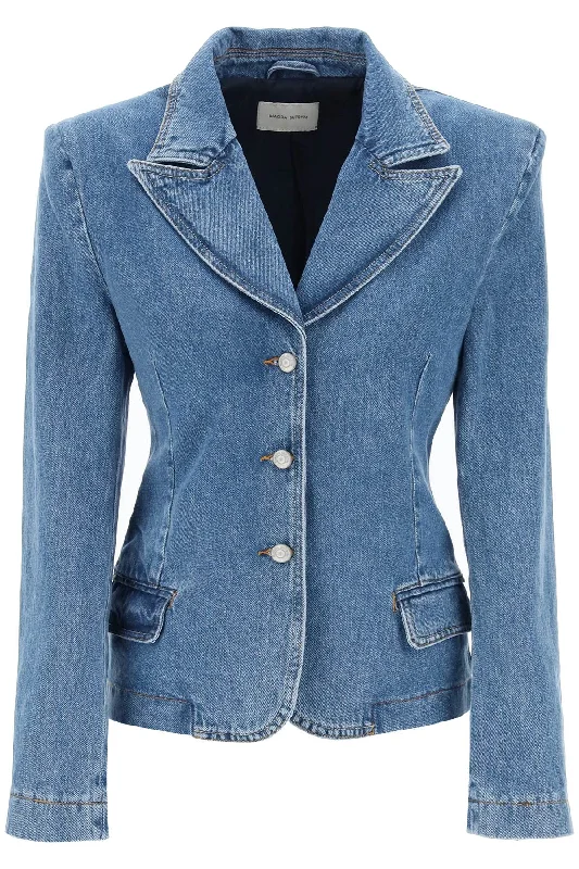 women's slim fit blazer -Magda Butrym Women's Single-Breasted Jacket In blue