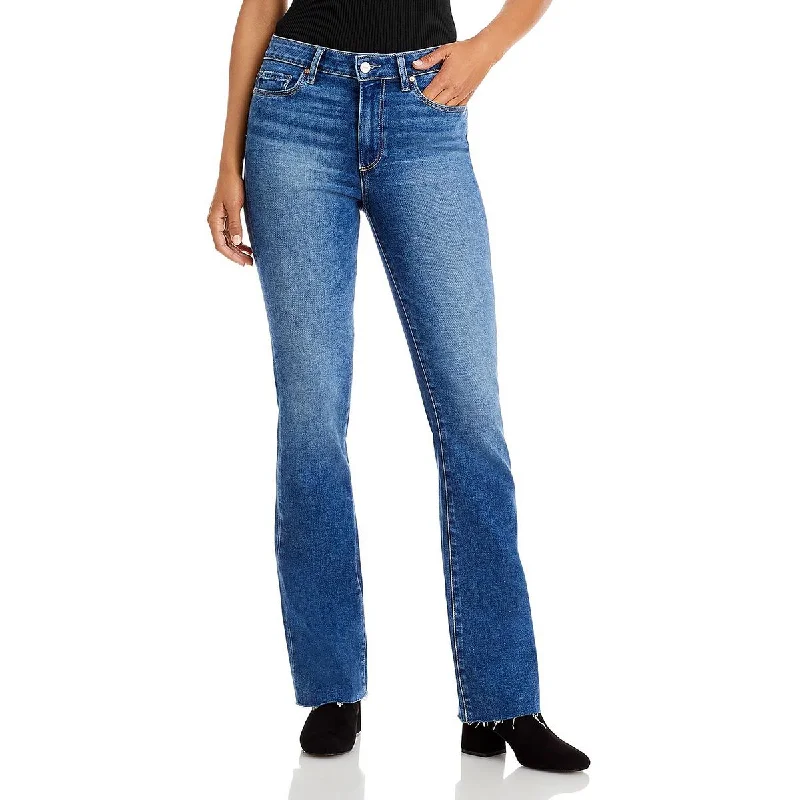 ladies' relaxed wide-leg denim -Womens Denim Released-Hem Bootcut Jeans