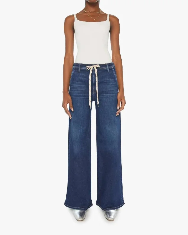 women's wide-leg denim trousers -Drawn Undercover Prep Sneak Jeans In Mind Games