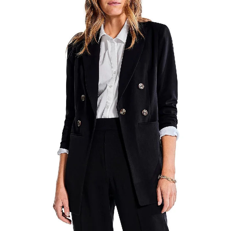 urban streetwear jacket for women -Nic + Zoe Womens Avenue Suit Separate Work Wear Double-Breasted Blazer