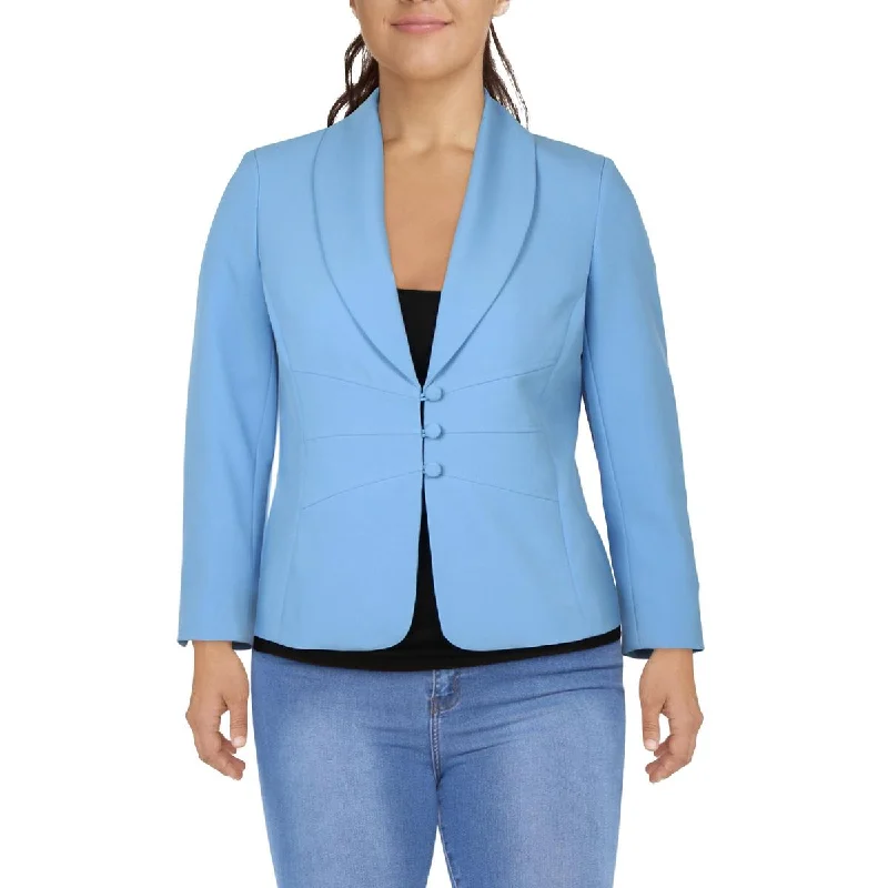 casual coats for women -Le Suit Womens Petites Shawl Collar Office Two-Button Blazer