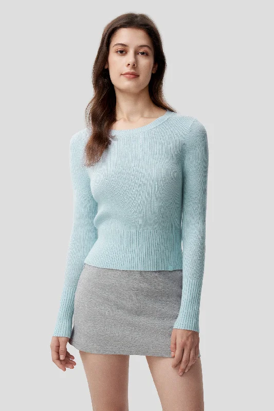 women's zipper front short sleeve top -Women's Tech Wool Sweater