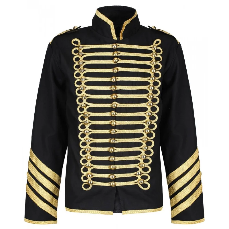 women's varsity bomber jacket -Military Gold Drummer Jacket