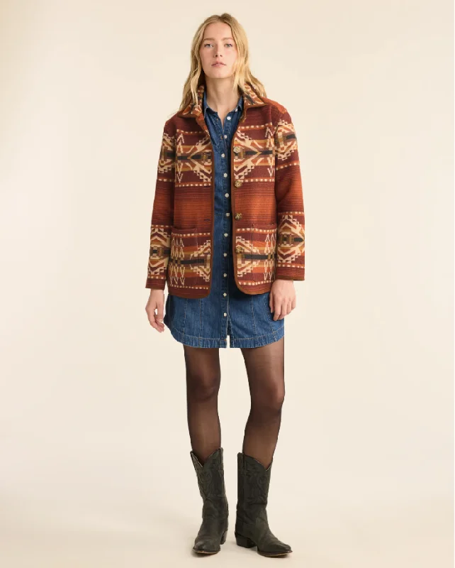 women's fur-trimmed parka -Reversible Wool Coat<br>Beacon Rock Copper