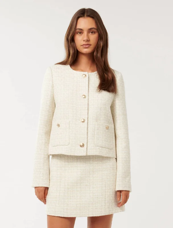 women's slim fit blazer -Linda Boucle Jacket