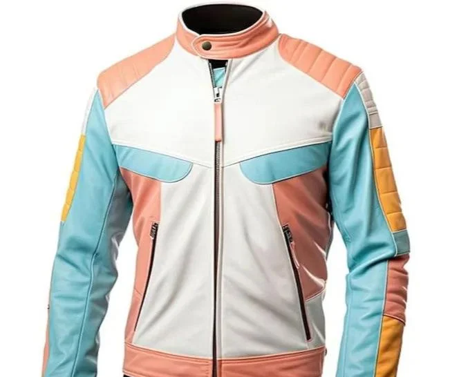 women's biker-style leather jacket -Real Leather Motorcycle Racing Jackets