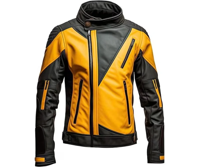 casual zip-up hoodie jacket for women -Real Leather Motorcycle Racing Jackets