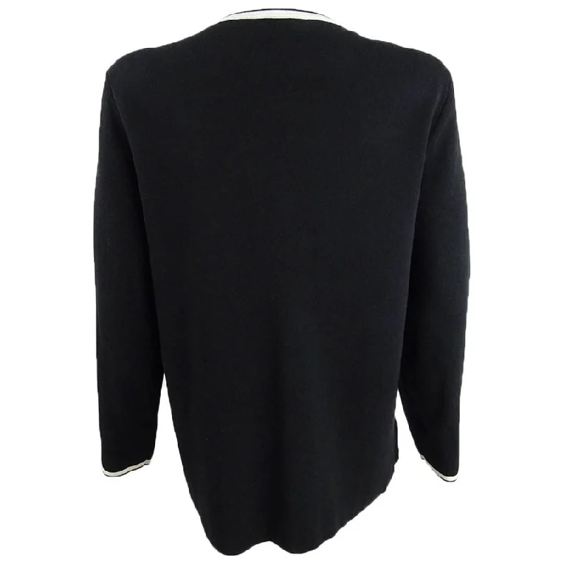 women's relaxed fit blazer -Anne Klein Women's Cardigan Jacket Black Size X-Small