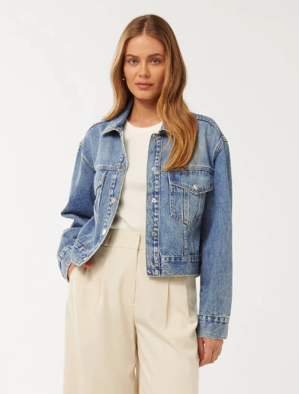 women's belted trench coat -Denise Denim Jacket