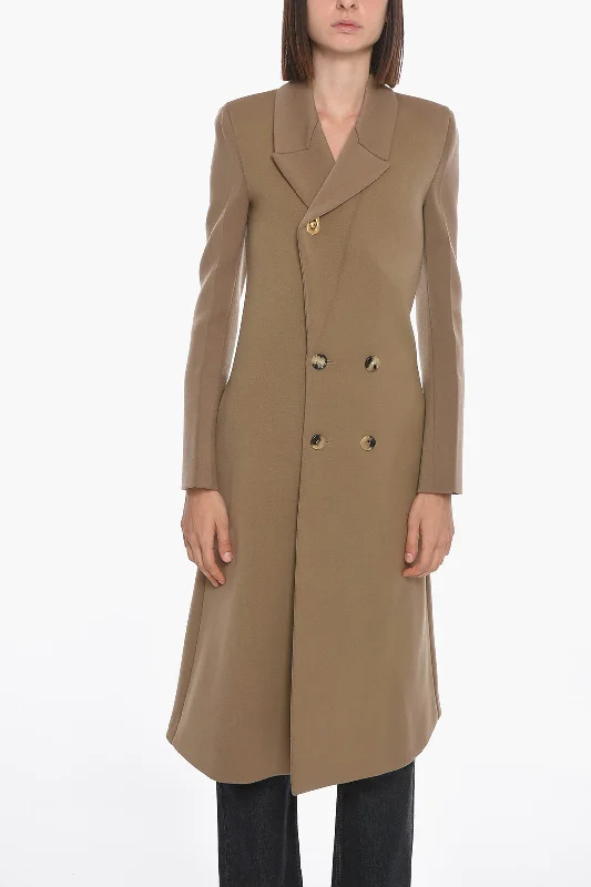 versatile casual coat for women -Bottega Veneta Double-breasted Stretch Wool Coat