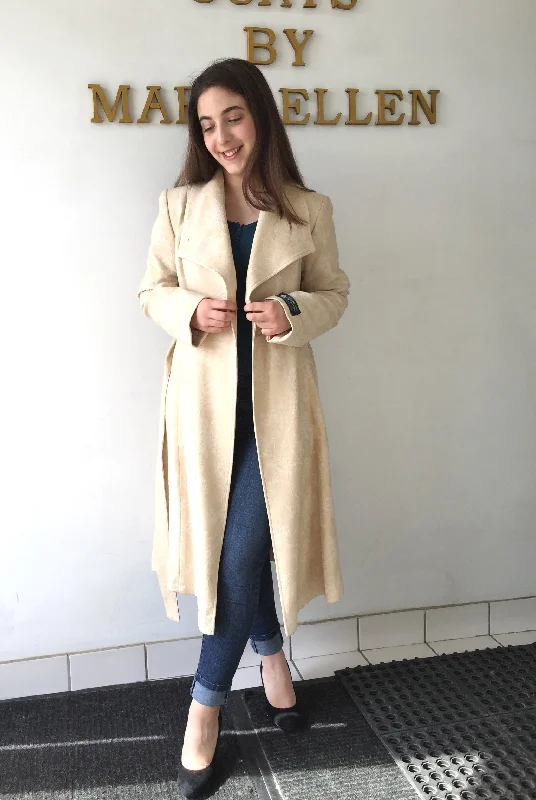 military-style coat for women -Daniela Wrap Spring Coat - Pure Virgin Wool