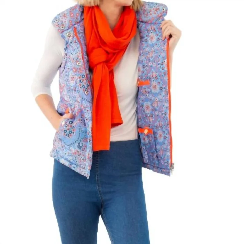 ladies' cashmere overcoat -Puffer Vest - Pleasantly In Imari