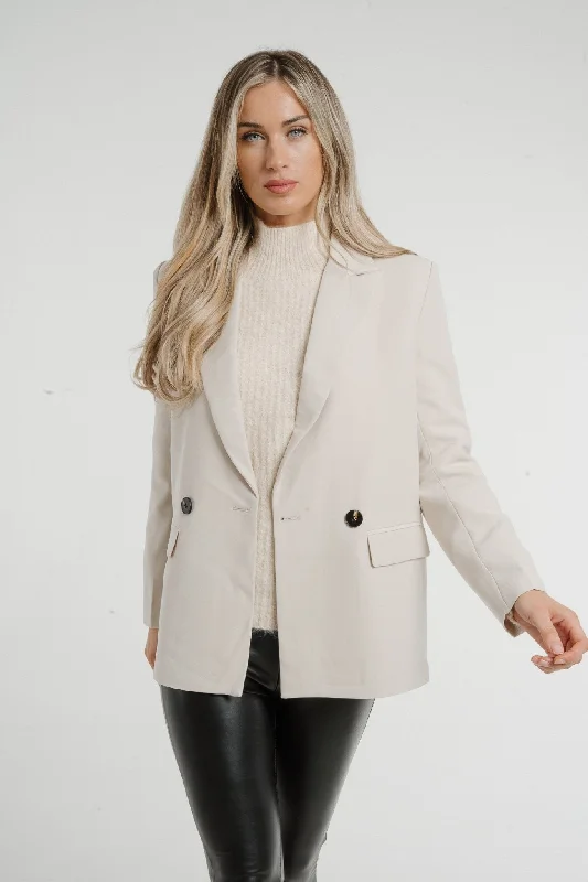 women's relaxed boyfriend blazer -Nadia Blazer In Stone