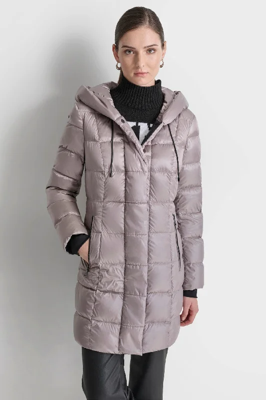 elegant wool cape for women -DOWN FILLED LONG PUFFER