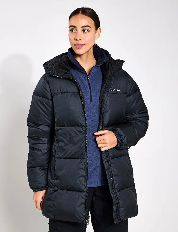 winter parka for women -Puffect II Hooded Mid Puffer Jacket - Black