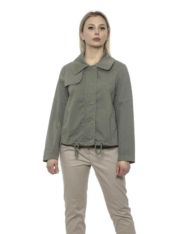 classic camel coat for ladies -Alpha Studio Women's Military Jacket  Green