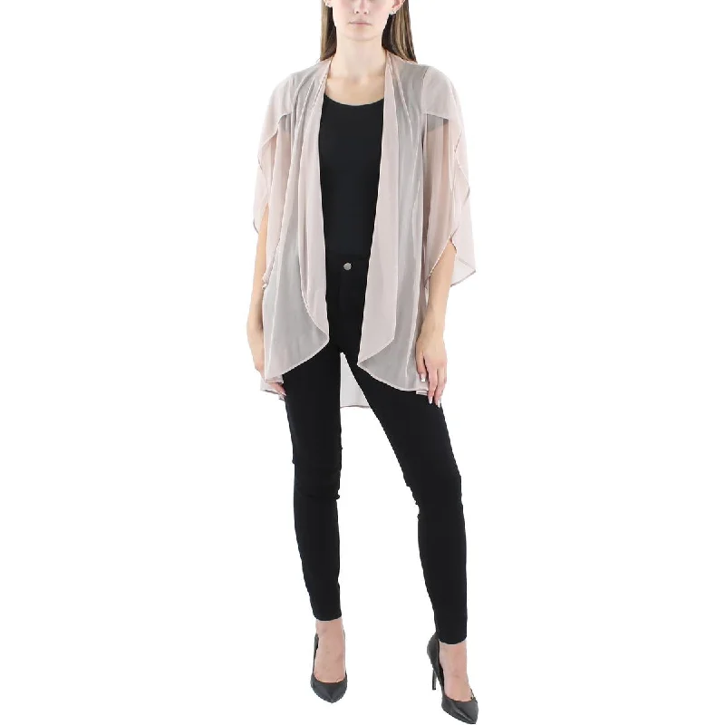 casual zip-up hoodie jacket for women -R&M Richards Womens Open Front Cardigan Collarless Blazer