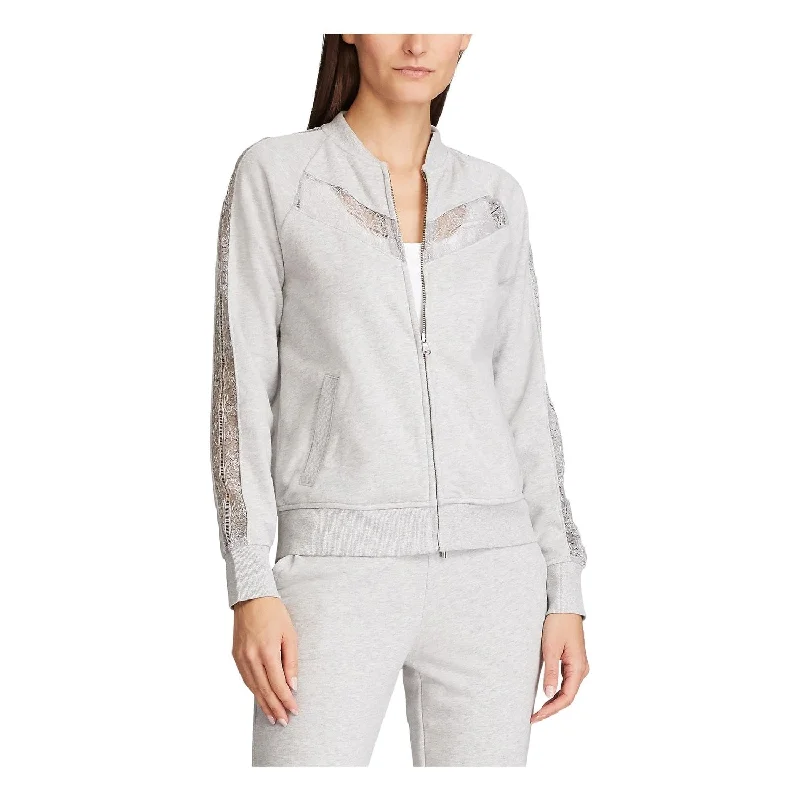 versatile casual coat for women -Ralph Lauren Women's Lace Zip Up Jacket Grey Size X-Large