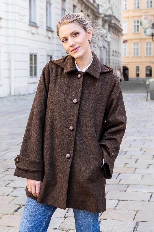 women's winter coat -Nadya Loden Coat in Brown