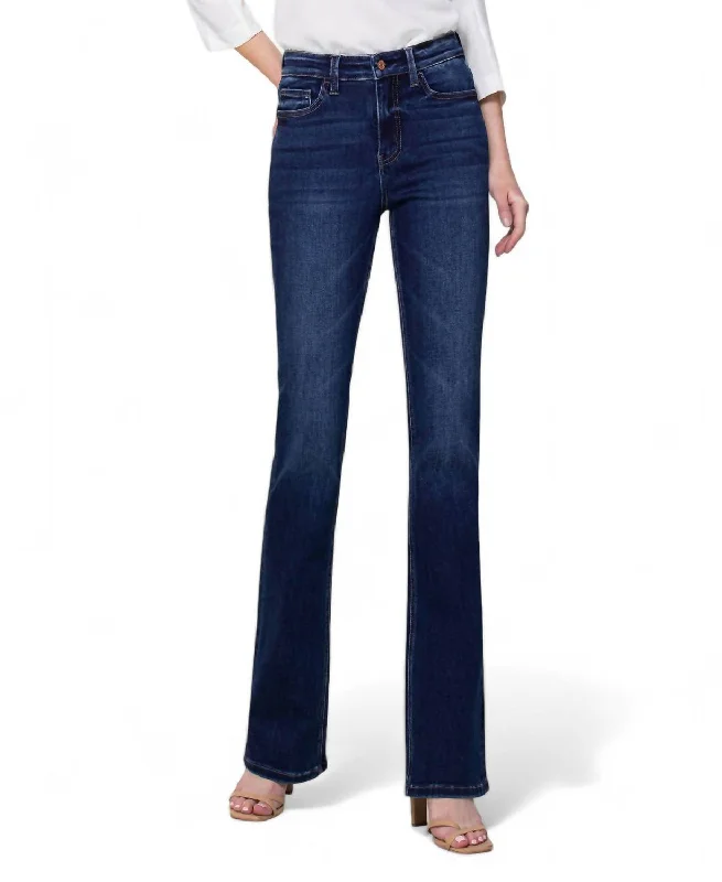 stylish embellished denim jeans -Skylar High Rise Bootcut Jean In Dark Wash