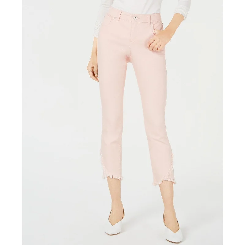 women's lightweight denim trousers -INC International Concepts Women's Tulip-Hem Skinny Ankle Jeans Pink Size 16