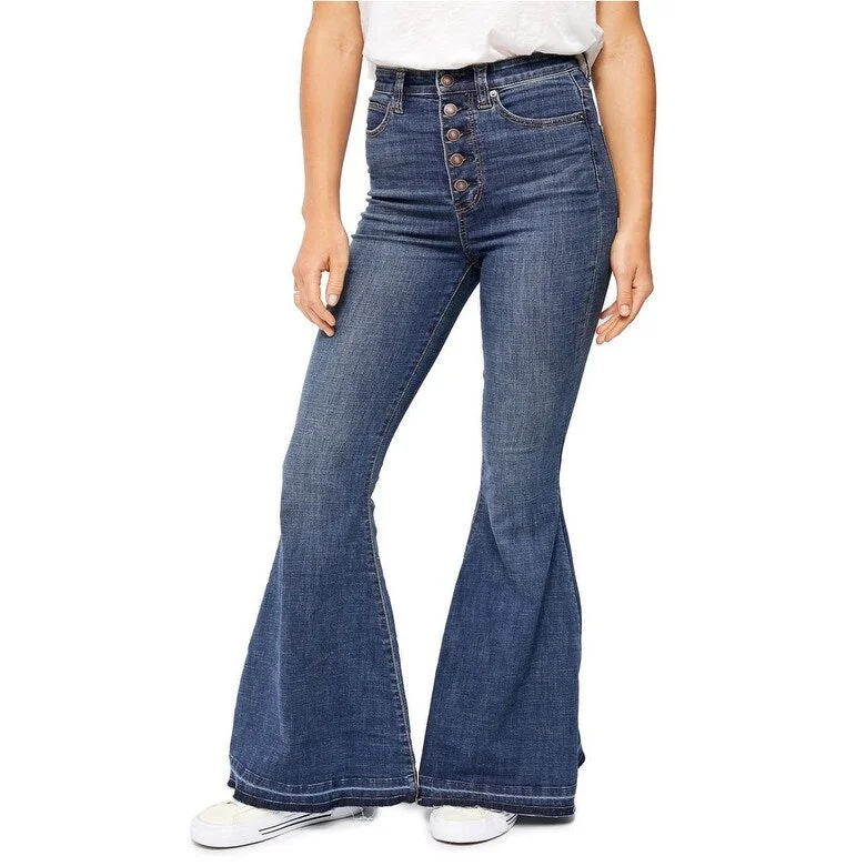 women's straight-leg denim pants -Free People Women's Irreplaceable Flare Jeans Blue Navy Size 30 - Square 30