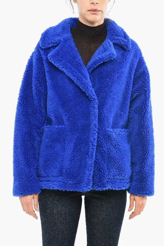 elegant wool cape for women -Stand Studio Faux-Fur Teddy MARINA Jacket