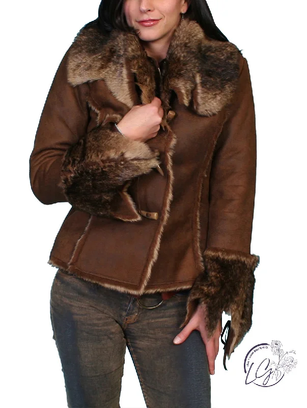 women's cropped bomber jacket -The Escape Fur Leather Jacket