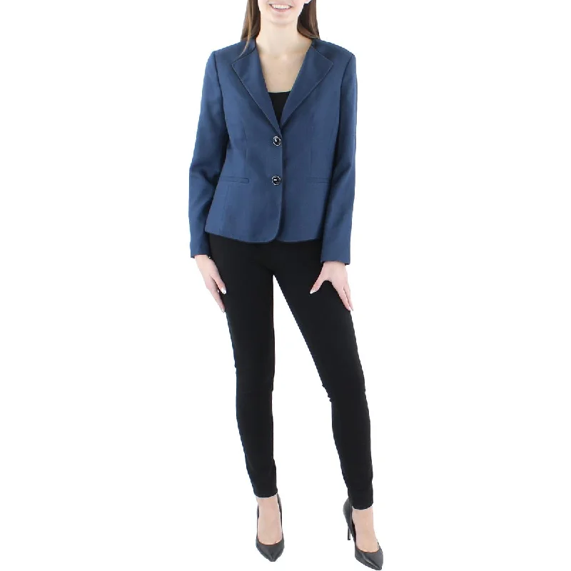 women's travel-friendly jacket -Le Suit Womens Woven Long Sleeves Two-Button Blazer