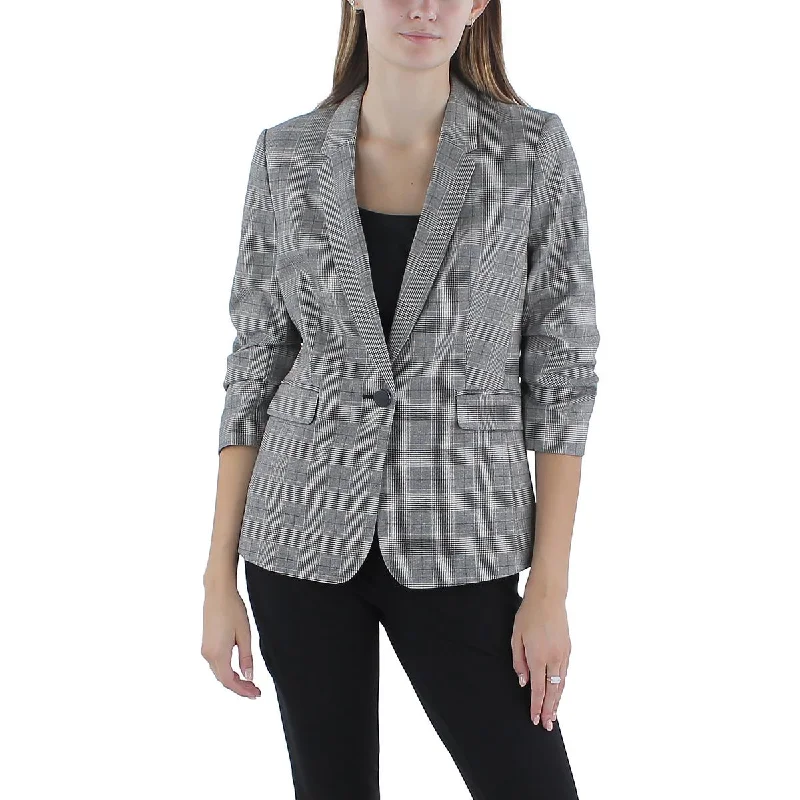 winter parka for women -DKNY Womens Petites Ruched Suit Separate One-Button Blazer