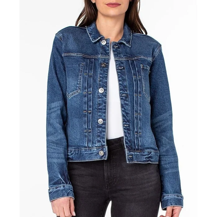 urban streetwear jacket for women -Earnest Sewn Women's Denim Jacket Blue Size X-Large