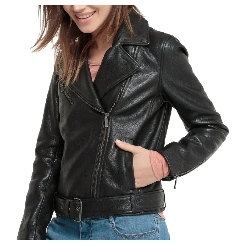 women's travel-friendly jacket -Women Lambskin Black Leather Jacket