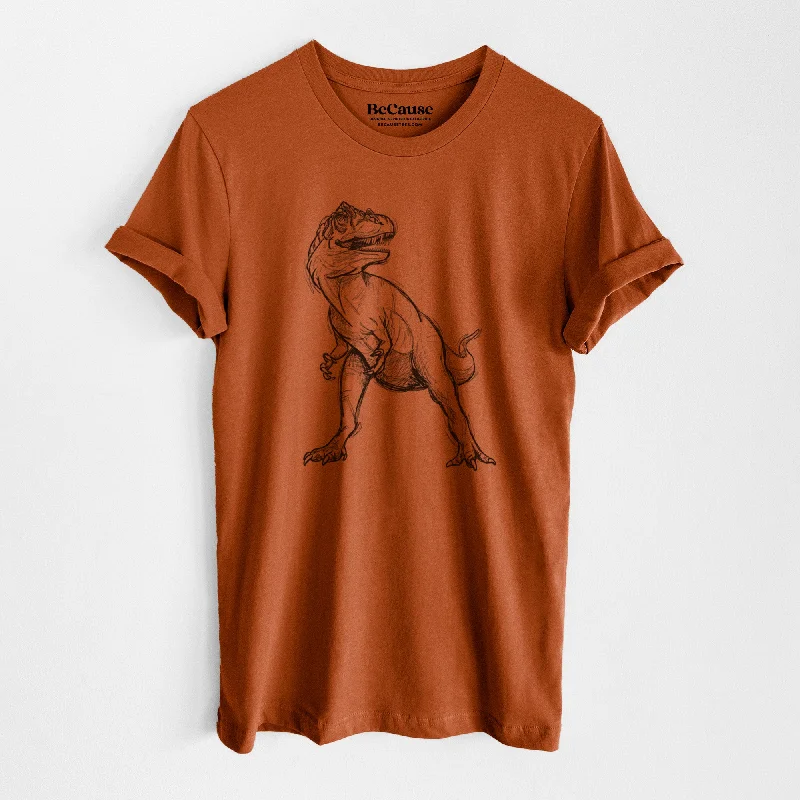 ladies' vintage print short sleeve top -Allosaurus Fragilis - Lightweight 100% Cotton Unisex Crewneck