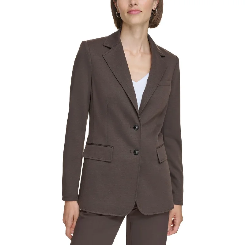 classic women's wool coat -Calvin Klein Womens Knit Two-Button Blazer