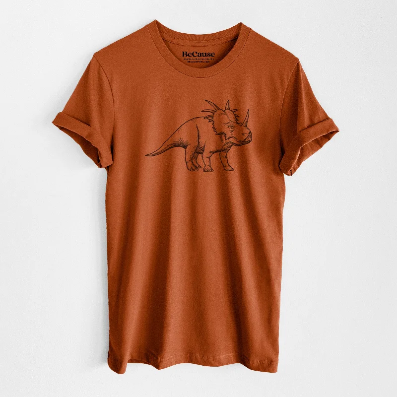 oversized boyfriend style short sleeve shirt -Styracosaurus Albertensis - Lightweight 100% Cotton Unisex Crewneck