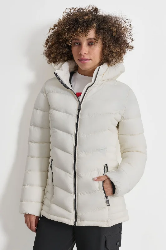 ladies' designer overcoat -LIGHTWEIGHT PUFFER JACKET