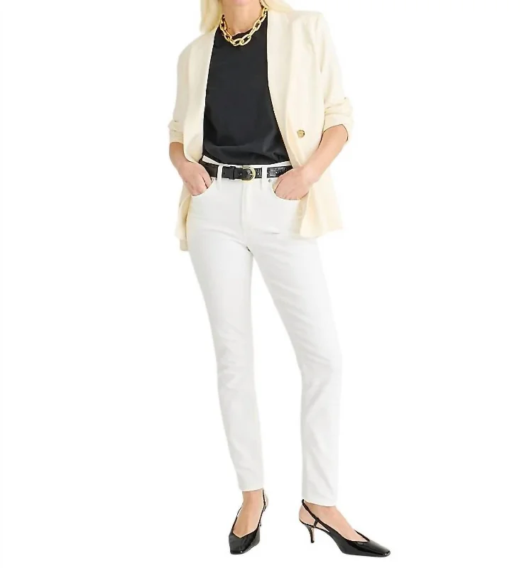 high-rise tapered jeans for women -9" Toothpick Jean In White