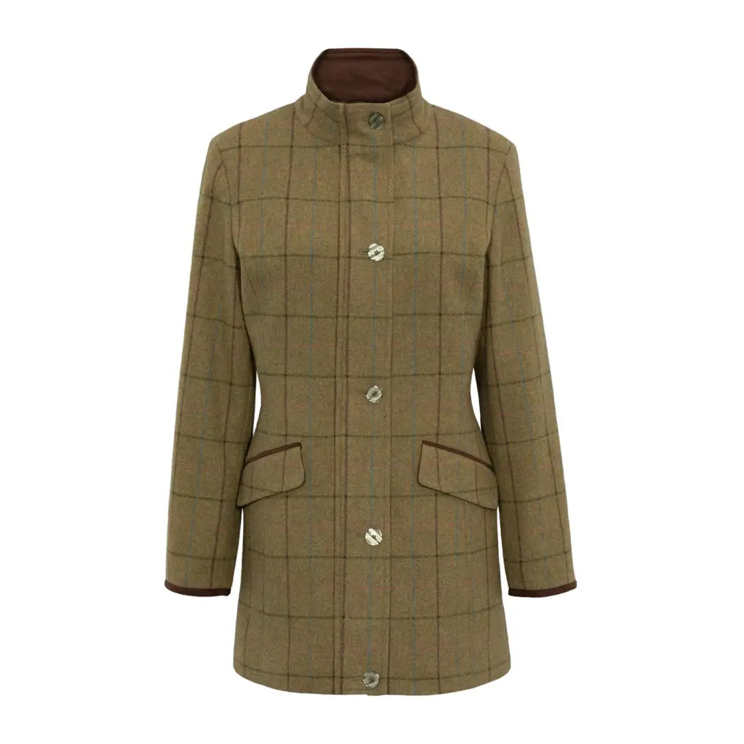 fashionable belted wool coat for women -Alan Paine Combrook Ladies Tweed Field Jacket